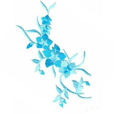 Термоаппликация LM-80392 «Цветы» (6) 21,5*13,5 см голубой в интернет-магазине Швейпрофи.рф