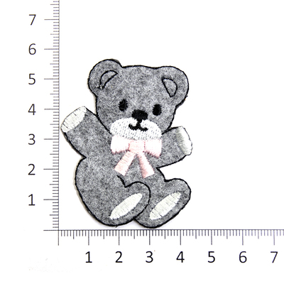 Термоаппликация №1637 «Мишка с бантом» (4Б) 4,5*5,5 см в интернет-магазине Швейпрофи.рф