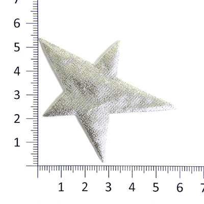 Термоаппликация №5-12 «Звезды» 6,5*5 см серебро в интернет-магазине Швейпрофи.рф