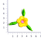 Термоаппликация №68 «Цветок с листиками» (5А) 5*5 см в интернет-магазине Швейпрофи.рф