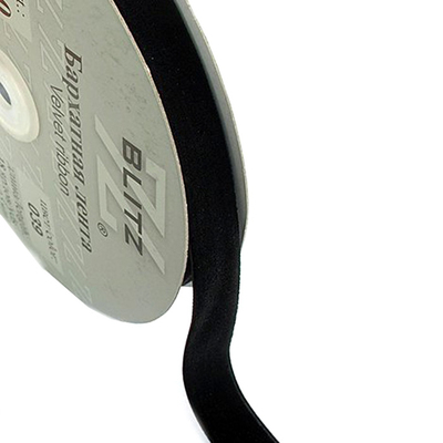 Тесьма бархатная  6 мм Blitz VR-06 (уп. 16,5 м) чёрный в интернет-магазине Швейпрофи.рф