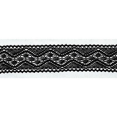Тесьма вязаная 40 мм 0011 хлопок (рул. 18,3 м) черный в интернет-магазине Швейпрофи.рф