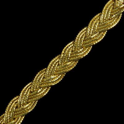 Тесьма металл. 10 мм «Косичка» (уп. 18,28 м)  золото в интернет-магазине Швейпрофи.рф