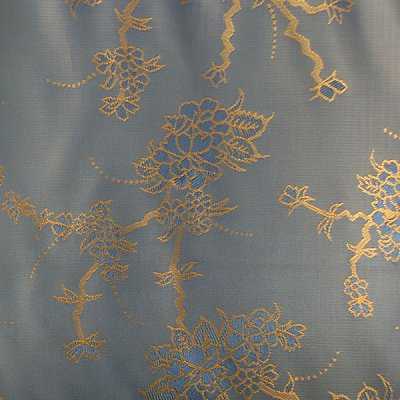 Ткань подкладочная вискоза 48% п/э 52%, №045 синий (золот. цветы) в интернет-магазине Швейпрофи.рф