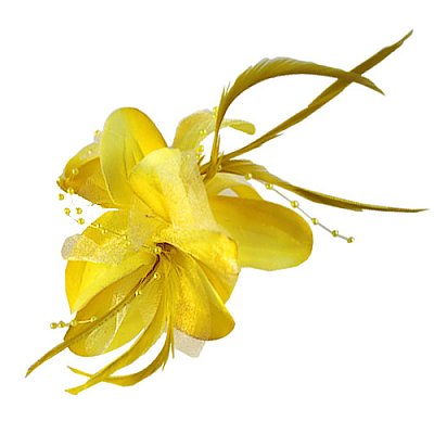 Цветок «Лилия» 6114 брошь-зажим+булавка 14,5 см зеленый