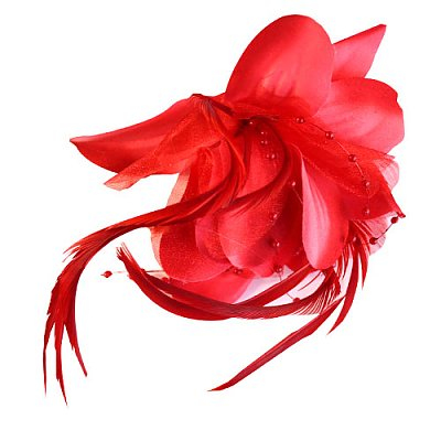 Цветок «Лилия» 6114 брошь-зажим+булавка 14,5 см красный в интернет-магазине Швейпрофи.рф