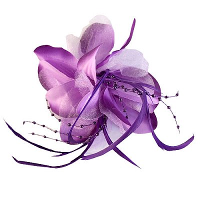 Цветок «Лилия» 6114 брошь-зажим+булавка 14,5 см фиолетовый