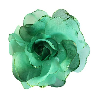 Цветок «Роза» 6108 брошь-зажим+булавка 13 см зеленый в интернет-магазине Швейпрофи.рф