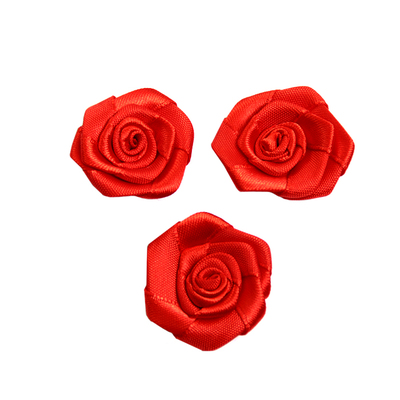 Цветы пришивные К-9080 розочка 3 см 235 красный в интернет-магазине Швейпрофи.рф