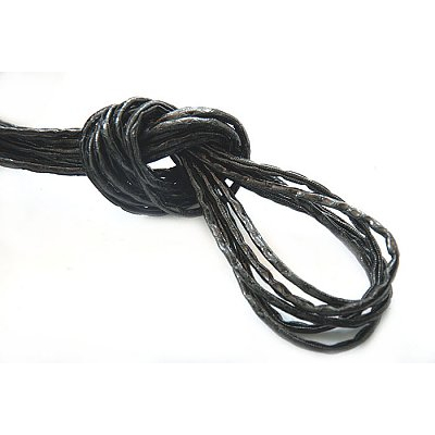Шнур кожаный 3 мм «рептилия» (уп. 30 м) черный в интернет-магазине Швейпрофи.рф