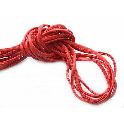 Шнур кожаный 3-4 мм (уп. 40,5 м) красный в интернет-магазине Швейпрофи.рф