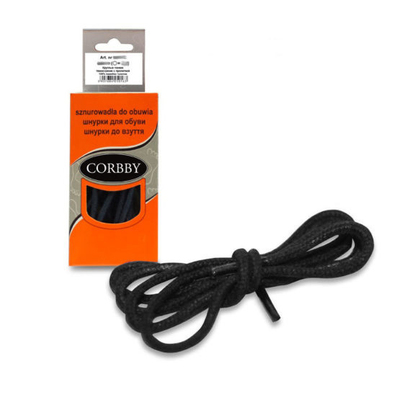 Шнурки Corbby  60 см с пропиткой тонкие 5012C чёрный в интернет-магазине Швейпрофи.рф