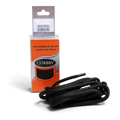 Шнурки Corbby  75 см с пропиткой толстые 5110C чёрный в интернет-магазине Швейпрофи.рф