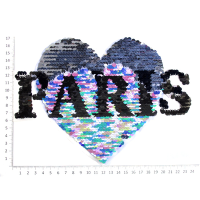 Аппликация пришивная УТ-67222 «Сердце Paris» с пайетками(7Б) 18*25,5 см в интернет-магазине Швейпрофи.рф