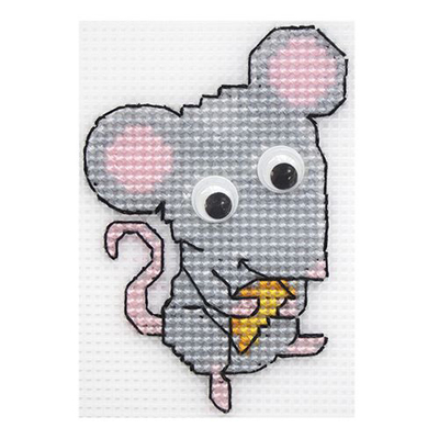 Набор для вышивания HP Kids П-0021 «Мышь с сыром» 7,5*9,5 см в интернет-магазине Швейпрофи.рф