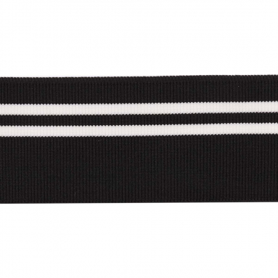 Подвяз трикотажный п/э 0408 с белыми полосами черный 8*100 см в интернет-магазине Швейпрофи.рф