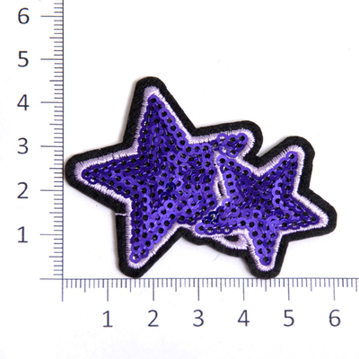 Термоаппликация К002/18-7 «Звезды» с пайетками (3 А) 6*4,5 см в интернет-магазине Швейпрофи.рф