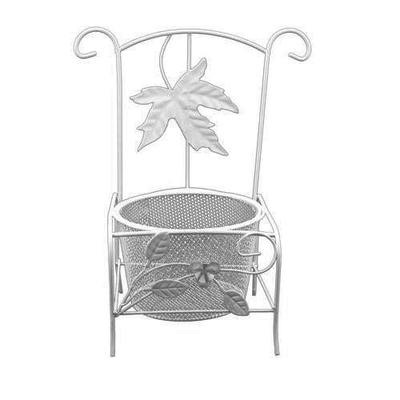 Декор SCB271045 Металл стул-кашпо 11,5*10,5*21,5 см белый в интернет-магазине Швейпрофи.рф