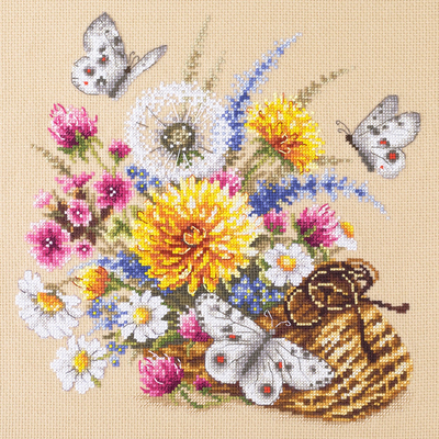 Набор для вышивания Чудесная Игла №40-81 «Луговые цветы» 25*25 см в интернет-магазине Швейпрофи.рф