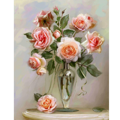 Картина по номерам Molly GX 4741 «Бузинин. Розы в вазе» 40*50 см в интернет-магазине Швейпрофи.рф