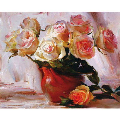 Картина по номерам Molly KH0144  «Чайные розы» 40*50см в интернет-магазине Швейпрофи.рф