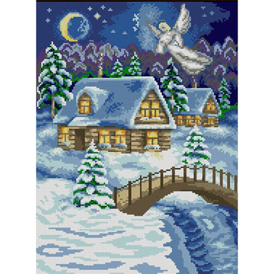 Ткань с рисунком для вышивания бисером А3 E-0394 «Рождественские чудеса» 29*39 см в интернет-магазине Швейпрофи.рф