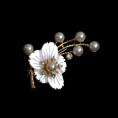 Брошь BR 936 «Цветок с бусинами» в интернет-магазине Швейпрофи.рф