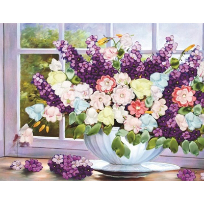 Алмазная мозаика Milato S-513  «Цветы на окне» 35*60 см в интернет-магазине Швейпрофи.рф