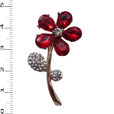 Брошь BR 818 «Рубиновый цветок» в интернет-магазине Швейпрофи.рф