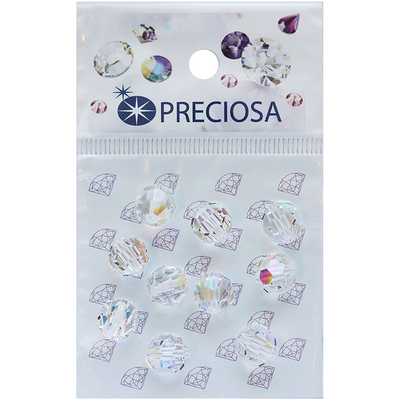 Бусины Crystal Preciosa 451-19-602 AB круг 6 мм (уп 15 шт) прозрачный перломутр в интернет-магазине Швейпрофи.рф