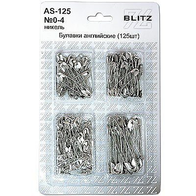Булавки англ. «Блитц» №04 Ассорти (наб. 125 шт. в блистере) никель в интернет-магазине Швейпрофи.рф