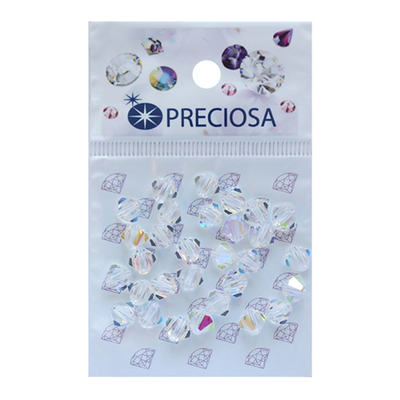 Бусины Crystal Preciosa 451-69-302 AB Биоконус 5,7*6 мм (уп 30 шт) 551743 стекло прозрачный перломут в интернет-магазине Швейпрофи.рф