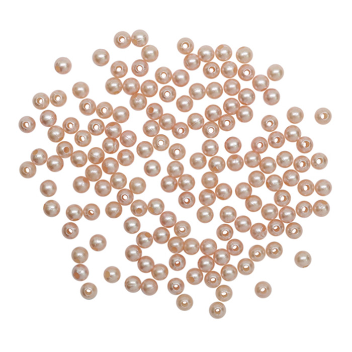 Бусины Астра пластик круглые жемчуг  4 мм (25 г) 006NL св. розовый