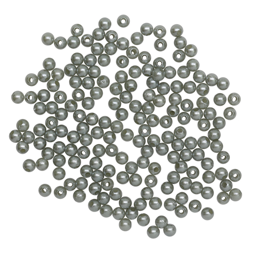 Бусины Астра пластик круглые жемчуг  4 мм (25 г) 031 серый