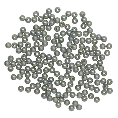 Бусины Астра пластик круглые жемчуг  4 мм (25 г) 031 серый в интернет-магазине Швейпрофи.рф