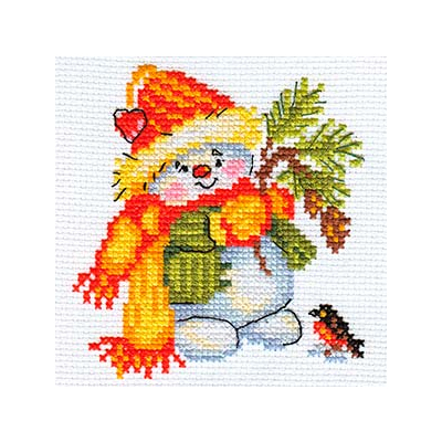 Набор для вышивания Алиса 0-059 «Снеговичок» 10*10 см в интернет-магазине Швейпрофи.рф