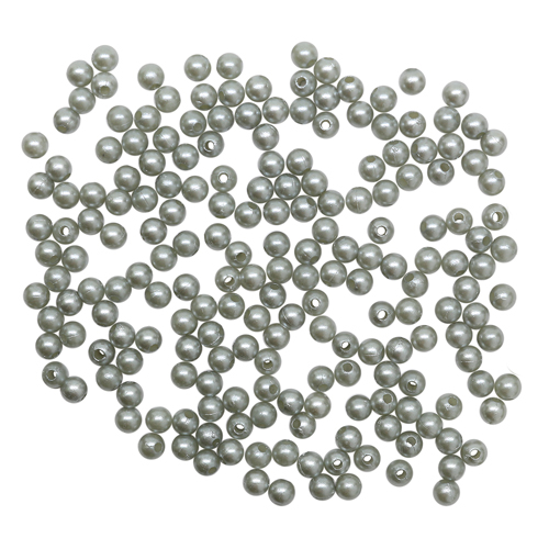 Бусины Астра пластик круглые жемчуг  5 мм  (25 г) 031 серый