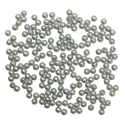 Бусины Астра пластик круглые жемчуг  5 мм  (25 г) 031 серый в интернет-магазине Швейпрофи.рф