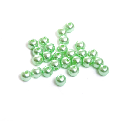 Бусины Астра пластик круглые жемчуг  6 мм  (25 г) 038 NL зелёный в интернет-магазине Швейпрофи.рф