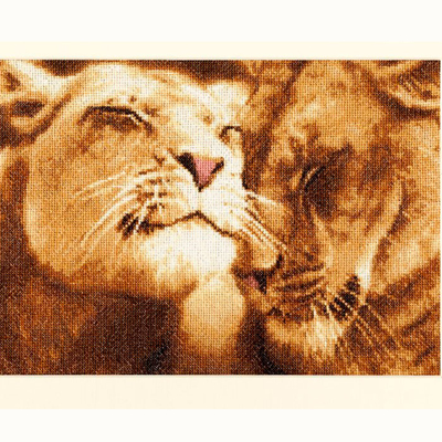 Набор для вышивания Золотое руно ДЖ-028 «Влюбленные львы» 30,5*22 см в интернет-магазине Швейпрофи.рф