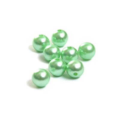 Бусины Астра пластик круглые жемчуг 10 мм (25 г) 015 св. зелёный в интернет-магазине Швейпрофи.рф