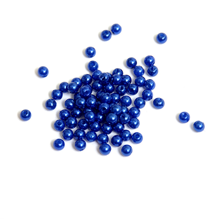Бусины пластм.  4 мм (уп. 10 г) 005 синий