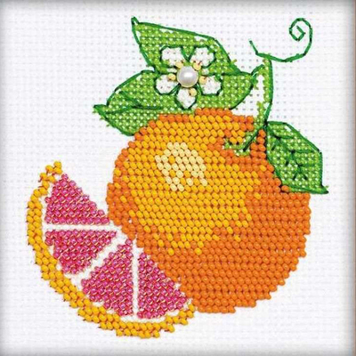 Набор для вышивания Риолис №1263 «Апельсин» 10*10 см в интернет-магазине Швейпрофи.рф