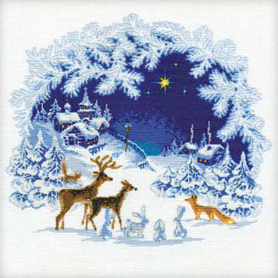 Набор для вышивания Риолис №793 «Рождественская сказка» 45*45 см в интернет-магазине Швейпрофи.рф