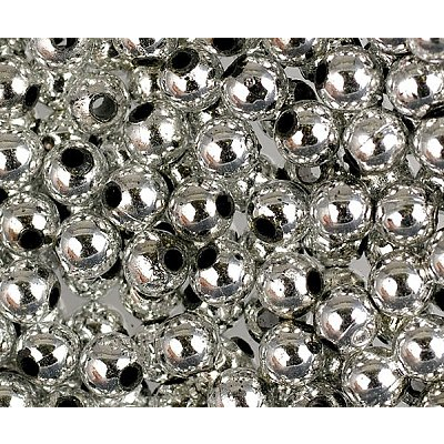 Бусины пластм.  5-6 мм (уп. 10 г) серебро в интернет-магазине Швейпрофи.рф