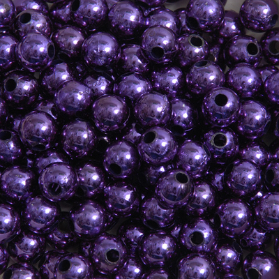 Бусины пластм.  8 мм (уп. 10 г) 037 фиолетовый металлизированный в интернет-магазине Швейпрофи.рф