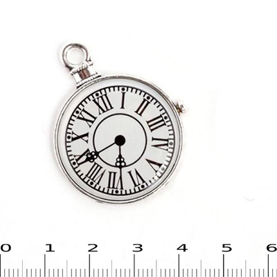 Подвеска TESORO TS-6520/19 «Часы» 35*35 мм серебро в интернет-магазине Швейпрофи.рф