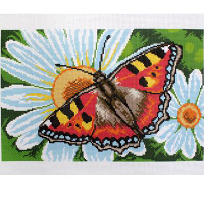 Рисунок на канве Гелиос Д-009 «Бабочка в ромашках» 35*25 см в интернет-магазине Швейпрофи.рф
