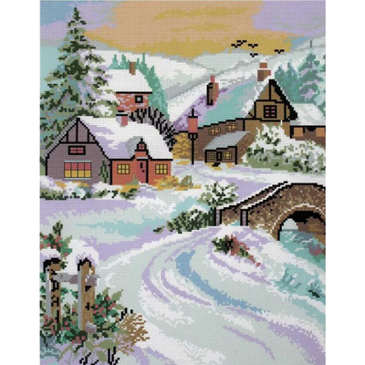 Рисунок на канве Гелиос П-016 «Зимний пейзаж» 33*43 см в интернет-магазине Швейпрофи.рф