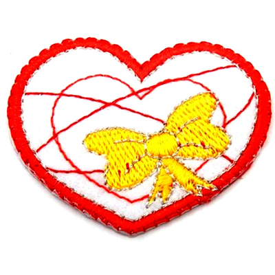 Термоаппликация №6-1202 «Сердце с бантиком»  5,5*4,5 см в интернет-магазине Швейпрофи.рф